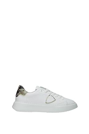 Philippe Model Sneakers temple low Donna Pelle Bianco Beige