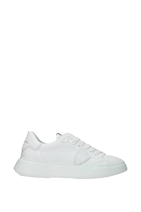 Philippe Model Sneakers temple Homme Cuir Blanc Blanc
