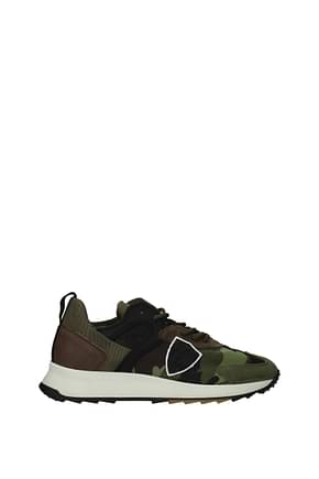 Philippe Model Sneakers Men Fabric  Green Camouflage Green 