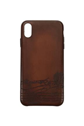Berluti Coque pour iPhone iphone xs max Homme Cuir Marron Cacao