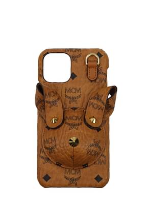 MCM iPhone cover iphone 11 pro Men Leather Brown Cognac