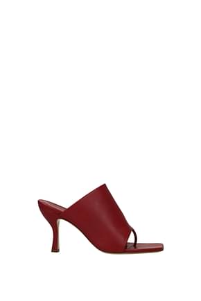 Gia Borghini Sandals x pernille teisbaek Women Leather Red Dark Red