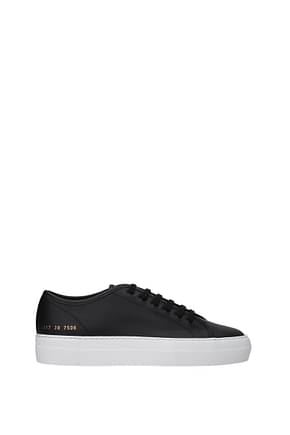 Common Projects Sneakers Femme Cuir Noir Blanc