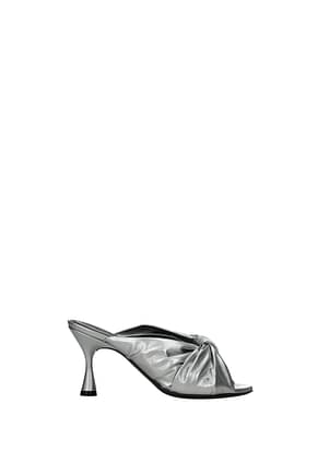 Balenciaga Sandals Women Leather Silver