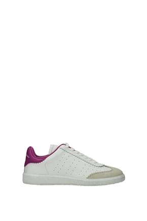 Isabel Marant Sneakers bryce Donna Pelle Bianco Fuxia