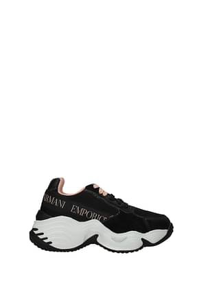 Armani Emporio Sneakers Women Fabric  Black