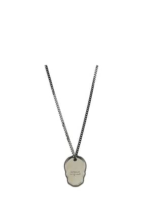 Alexander McQueen Colliers skull tag Homme Cuivre Argent