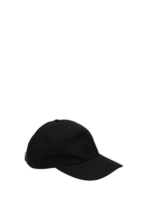 Alexander McQueen Hats Men Cotton Black White