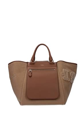 Max Mara Handbags Women Virgin Wool Brown Leather