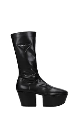 Prada Ankle boots Women Leather Black