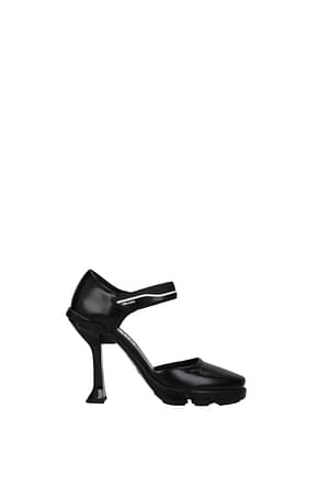 Prada Sandals Women Leather Black