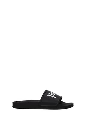 Palm Angels Slippers and clogs Men Rubber Black White
