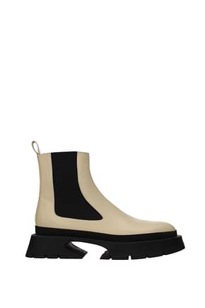 Jil Sander Ankle boots Women Leather Beige Vanilla
