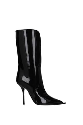 Dolce&Gabbana टखने तक ढके जूते महिलाओं पेटेंट लैदर काली