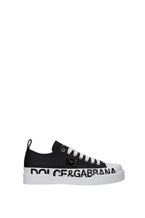 Dolce&Gabbana أحذية رياضية نساء جلد أسود أسود