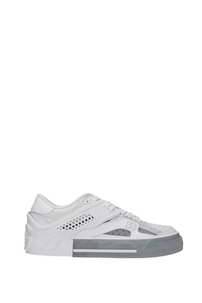 Dolce&Gabbana Sneakers Homme Cuir Blanc Argent