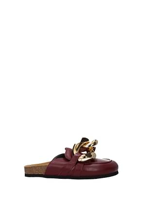 Jw Anderson Slippers and clogs Women Leather Red Bordeaux