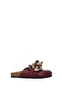 Jw Anderson Slippers and clogs Women Leather Red Bordeaux