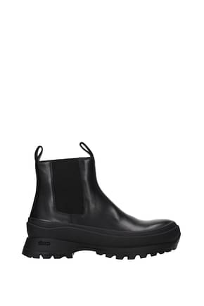 Jil Sander Ankle Boot vibram Men Leather Black