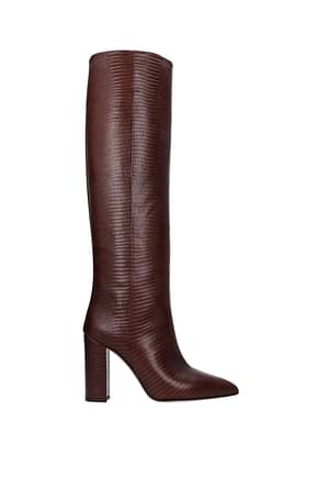 Paris Texas Boots Women Leather Brown Dark Chocolate