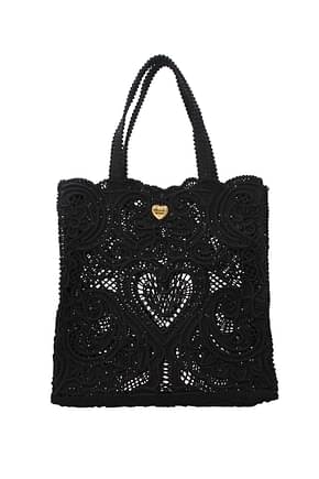 Dolce&Gabbana Bolsos de hombro beatrice Mujer Tejido Negro