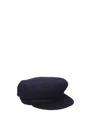 Maison Michel Hats Men Wool Blue Blue Navy