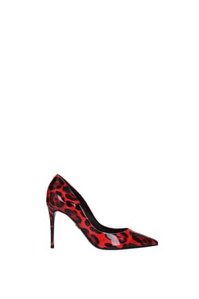 Dolce&Gabbana مضخات نساء جلد براءات الاختراع أحمر أسود