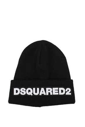 Dsquared2 帽子 男性 ウール 黒