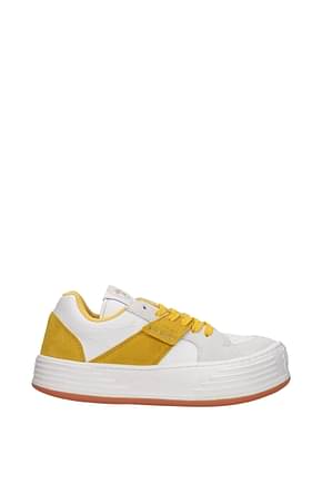 Palm Angels Sneakers Men Leather White Yellow