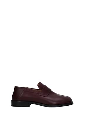 Maison Margiela Loafers Men Leather Red Wine
