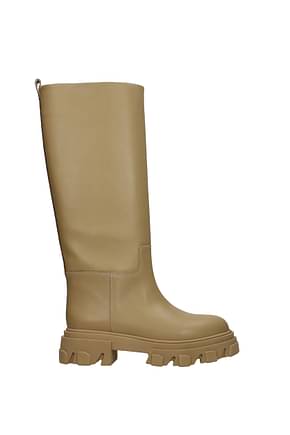Gia Borghini Boots x pernille teisbaek Women Leather Beige Capuchin