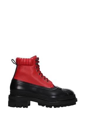 Dsquared2 Ankle Boot oregon Men Leather Black Red