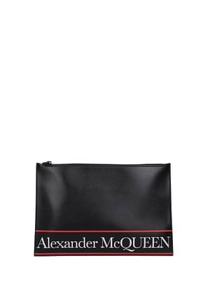 Alexander McQueen Pochette  Hombre Piel Negro