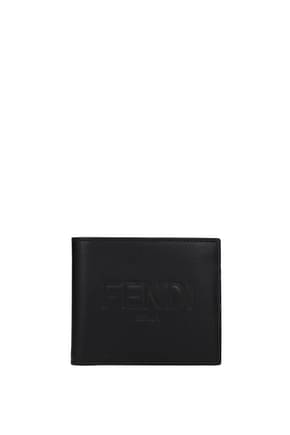 Fendi Wallets Men Leather Black