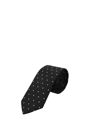 Dolce&Gabbana Corbatas Hombre Seda Negro Plata