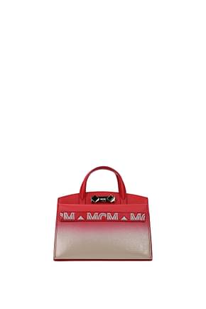 MCM Handbags Women Leather Red
