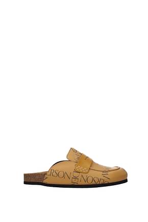 Jw Anderson Slippers and clogs Men Leather Brown Mustard