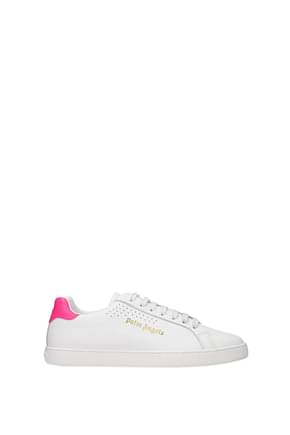 Palm Angels Sneakers Women Leather White Fuchsia