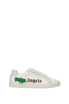 Palm Angels Sneakers Women Leather Beige Green