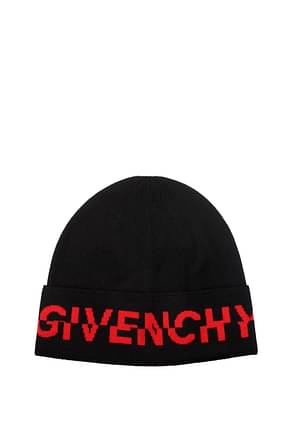 Givenchy Hats Men Wool Black Red