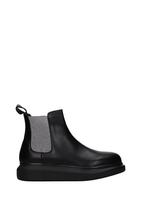 Alexander McQueen Ankle boots Women Leather Black Silver
