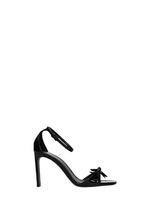 Saint Laurent Sandals Women Patent Leather Black