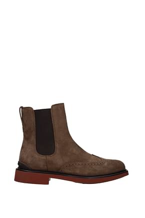 Tod's Ankle Boot Men Suede Brown