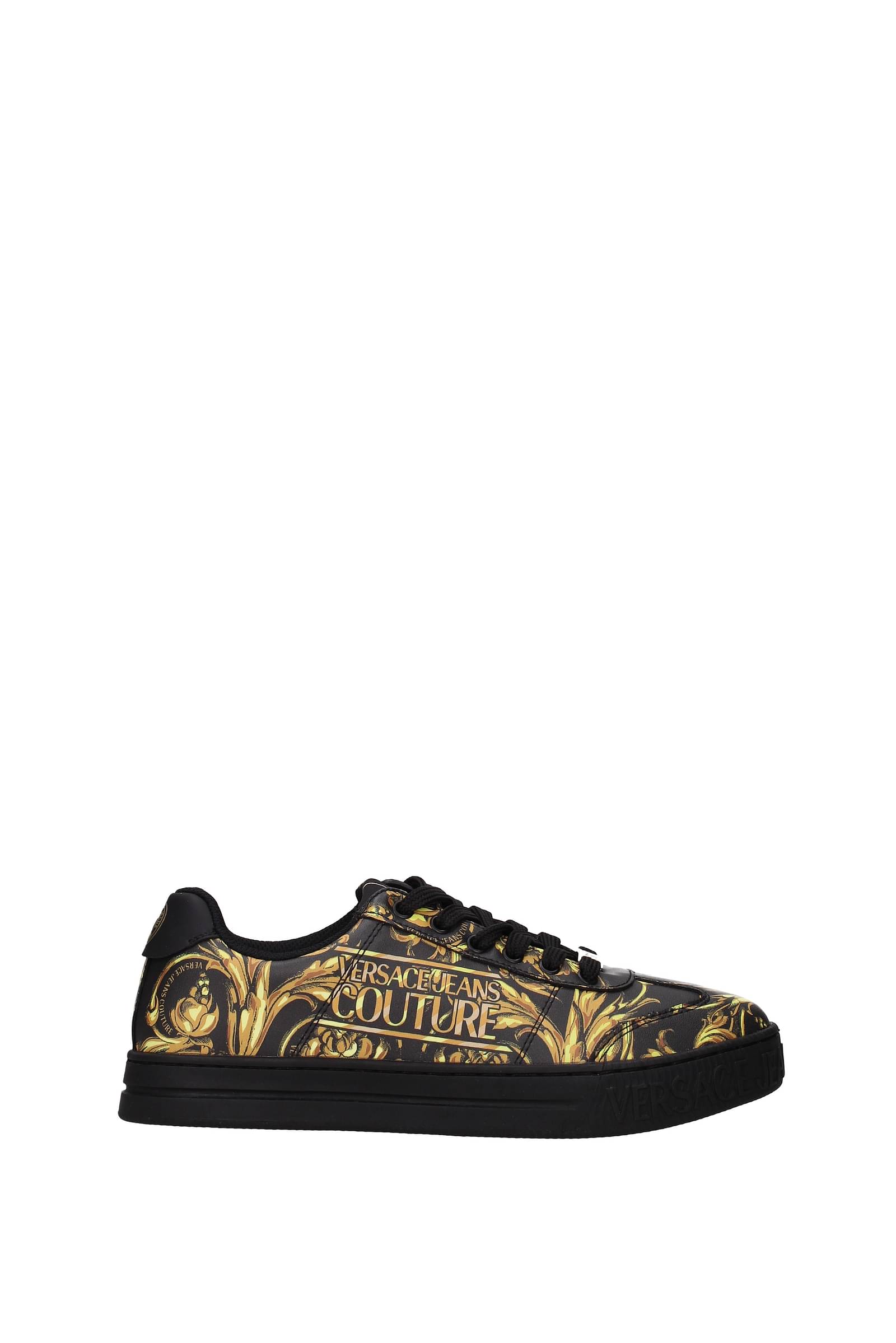 versace black and gold sneakers