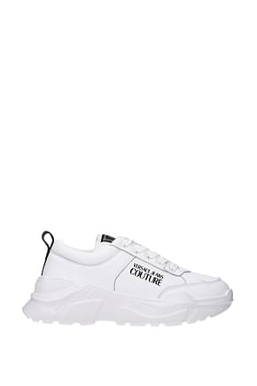 Versace Jeans Sneakers couture Homme Cuir Blanc