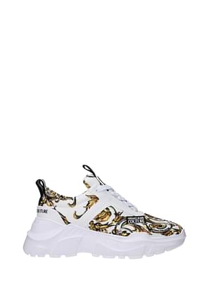 Versace Jeans Sneakers couture Men Nylon White Gold