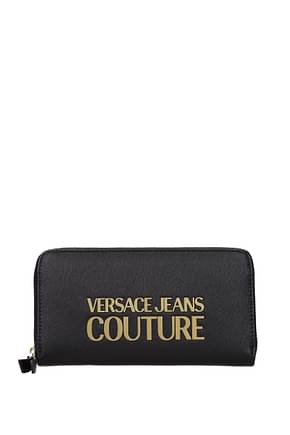 Versace Jeans Billeteras couture Mujer Poliuretano Negro