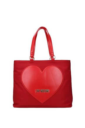 Love Moschino कंधे पर डालने वाले बैग महिलाओं नायलॉन लाल गहरा लाल