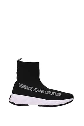 Versace Jeans أحذية رياضية couture رجال قماش أسود