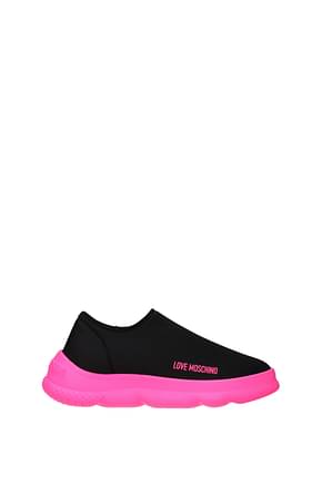 Love Moschino 滑动式 女士 布料 黑色 荧光粉红色